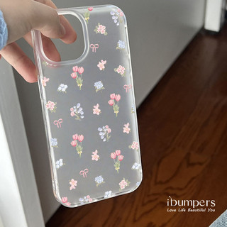 ibumpers Ốp Điện Thoại iPhone Hợp Thời Trang Họa Tiết Hoa Ngọt Ngào Ốp Lưng Trong Suốt Nhám Mờ Chống Bẩn Chống Sốc Cho IPhone 16 15 14 12 13 11 Pro Max IP 7 8 Plus X XS XR