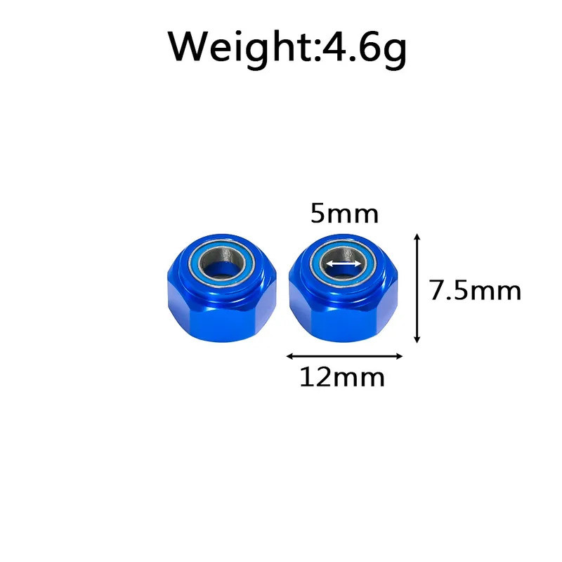 2 Chiếc Nâng Cấp Nhôm Bánh Trước Lục Giác Adapter Có Vòng Bi Cho Xe TAMIYA DT-03 RC