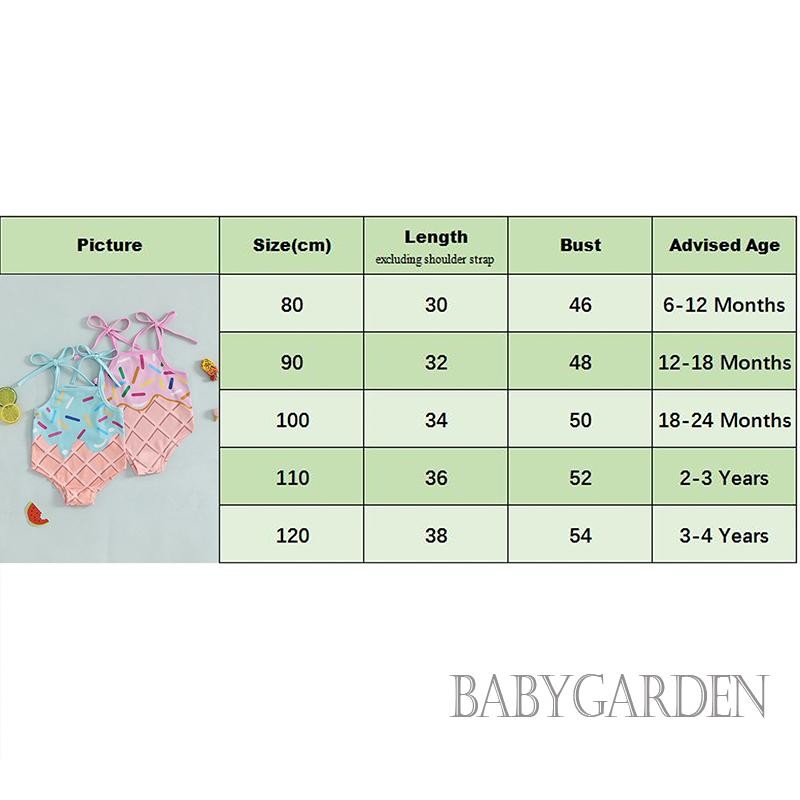 / / -6Month-4 Tuổi Đồ bơi in kem không tay co giãn cho bé gái Đồ bơi một mảnh cho bãi biển mùa hè