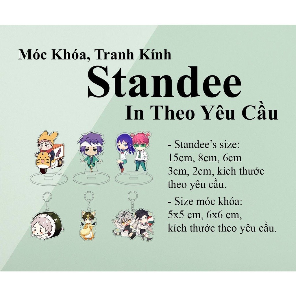 STANDEE Và MÓC KHOÁ THIẾT KẾ THEO YÊU CẦU MICA- Quà Tặng SanGo
