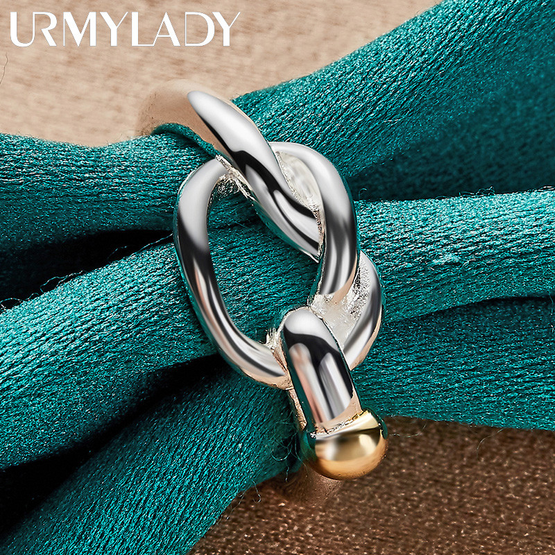 URMYLADY Bạc 925 Nút 7-10 # Nhẫn Nữ Thời Trang Tiệc Cưới Trang Sức Quyến Rũ