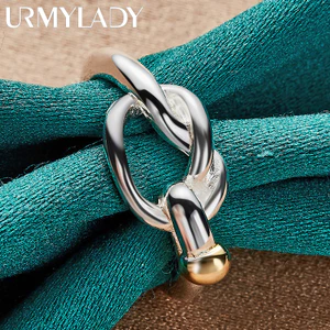 URMYLADY Bạc 925 Nút 7-10 # Nhẫn Nữ Thời Trang Tiệc Cưới Trang Sức Quyến Rũ