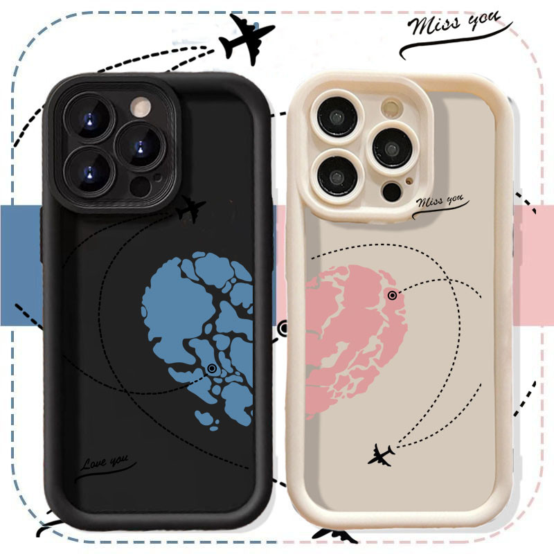 Ốp Lưng Điện Thoại Redmi Note 13 Pro 5G 12 4G 11 10 9 8 7 Pro Plus 12S 11S 10S 9S 13C 12C 10C 9C 9A Cặp Đôi Máy Bay Đường Trái Tim Tình Yêu Vỏ Silicon Mềm