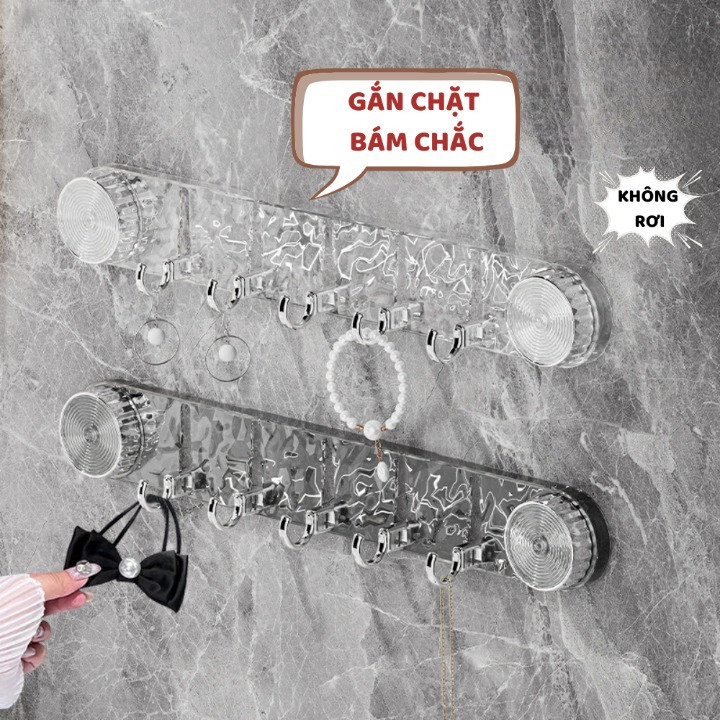 Móc treo đồ hút chân không nhà tắm nhà bếp đa năng, Móc treo tường chịu lực tốt không cần khoan đục tái sử AMIZIN