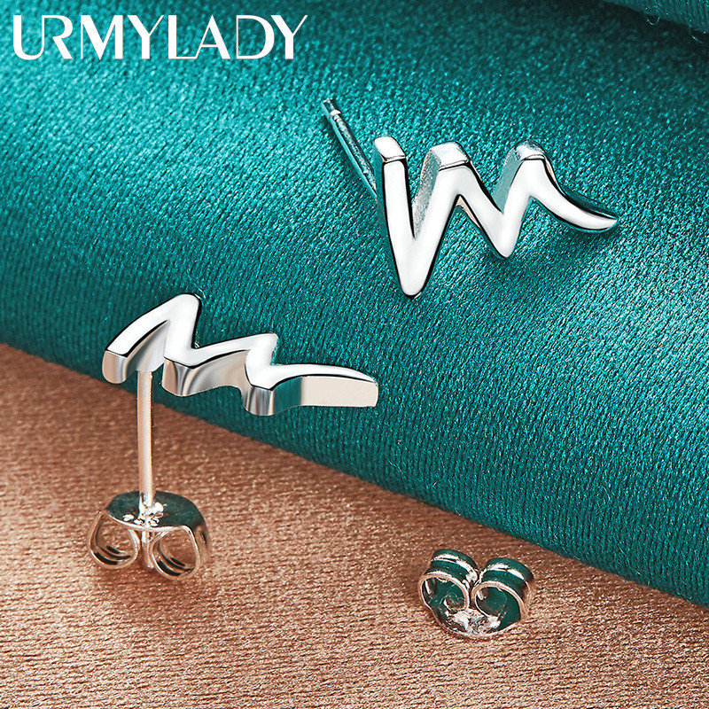 URMYLADY Bạc 925 Charm Bông Tai Nữ Tiệc Cưới Trang Sức Thời Trang