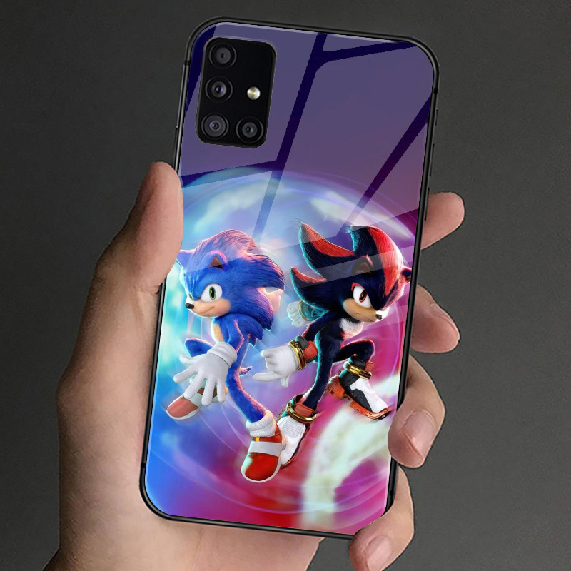 Ốp điện thoại kính cường lực sonic the hedgehog 03 cho Samsung Galaxy S9 Plus S10 S10e S20 FE S20 Plus S21 S22 S23 S23 S24 Ultra Cover