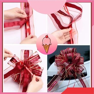 Set 10 [WEDDING] Nơ Ruy Băng Tú Cầu Viền Voan Cao Cấp Size Đại 5.5*150 Trang Trí Giỏ Quà, Xe Hoa, Đám Cưới, Lễ Tết-FE123