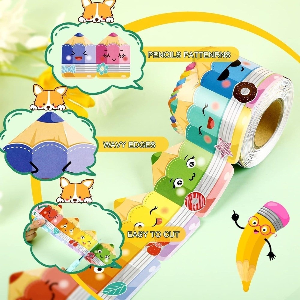CHEESELY Bảng phấn Bản tin viền bảng, Giấy viền giấy DIY, 7cm Tự dính viền lớp học Trang trí thủ công