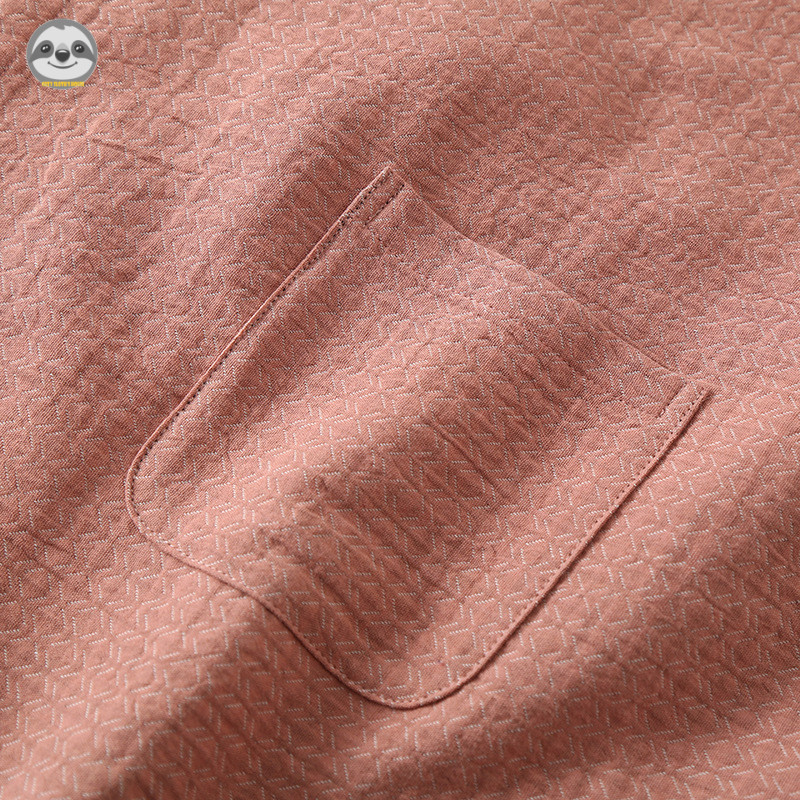 Đồ ngủ cặp đôi phong cách Nhật Bản muji, sợi nhuộm cotton nguyên chất, có thể mặc ngoài như kimono