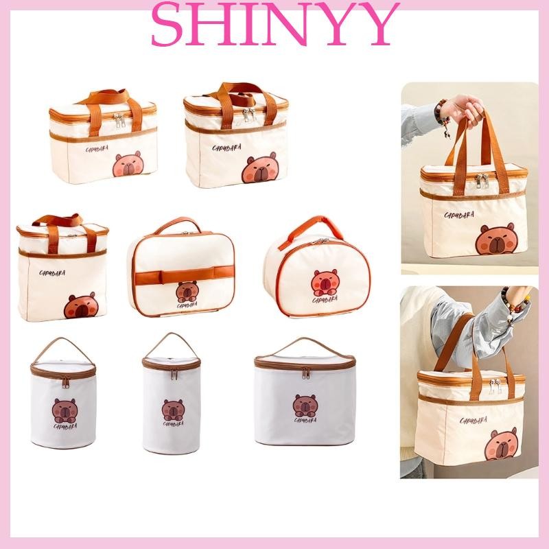SHI Cách Nhiệt Vải Oxford Capybara Hộp Đựng Đồ Ăn Trưa Di Động Lá Nhôm Lót Túi Chống Thấm Nước Hộp Cơm Trưa