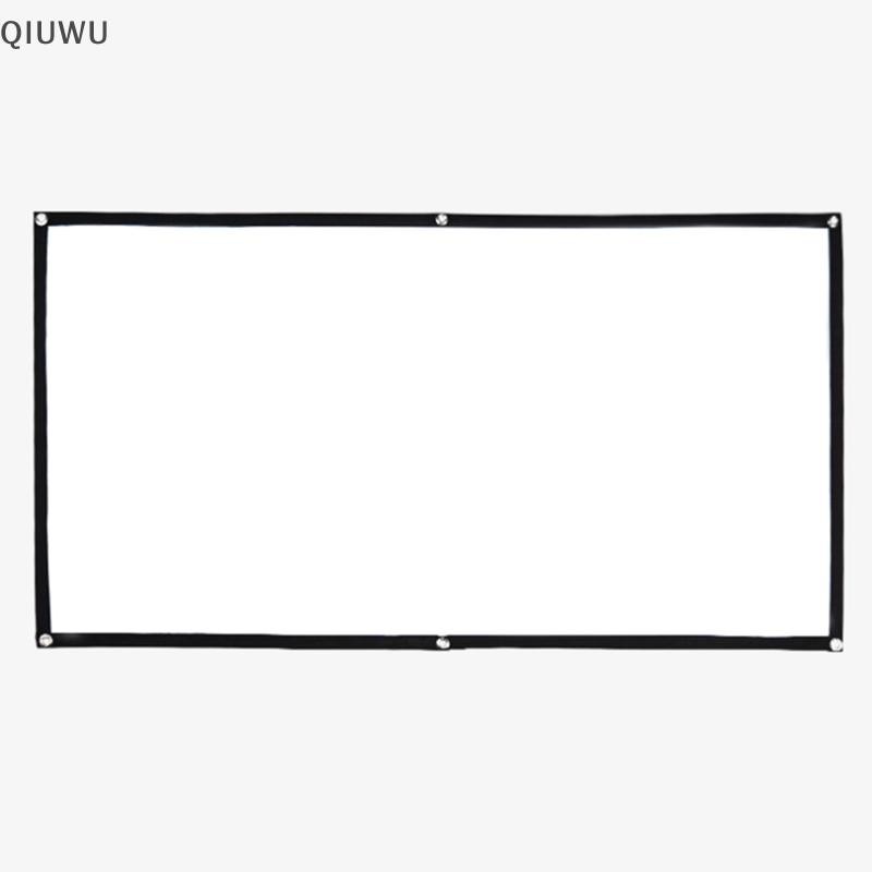 Màn hình máy chiếu di động QIUWU 16: 9 Rèm máy chiếu đơn giản Màn hình hiển thị HD 60 / 72 / 84 / 100 / 120 Inch cho rạp chiếu phim tại nhà.