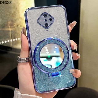 Vỏ điện thoại trong suốt Vỏ điện thoại Vivo S1 Pro 1920 Gương chống sốc Vỏ giá đỡ hút từ tính