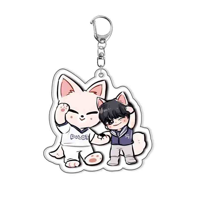 HK1 Stray Kids Acrylic Móc Khóa Sinh Viên Ba Lô Dễ Thương Mặt Dây Chuyền Bang Chan Phụ Kiện Hoạt Hình Ngoại Vi KH1