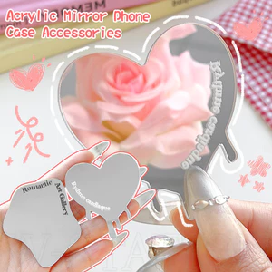 1 / 2 Chiếc Gương Mặt Sau Điện Thoại Di Động Acrylic - Gương Selfie Điện Thoại Hình Không Đều - Tự Dính, Mỏng, Trong Suốt - Nhãn Dán Gương Trái Tim Thời Trang INS - Gương Trang Điểm Di Động