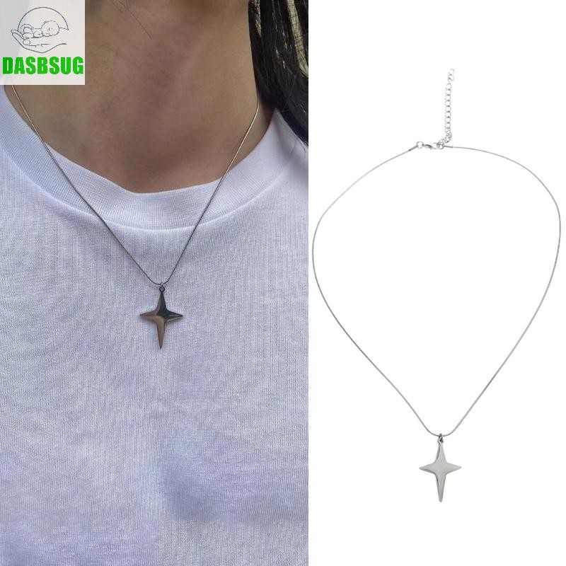 Dasbsug Thời Trang Bốn Cánh Ngôi Sao Vòng Cổ Đơn Giản Xương Đòn Dây Chuyền Chữ Thập Vòng Cổ Crucifix Vòng Cổ Choker Cho Wo