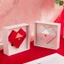 Hộp đựng đồ trang sức YUUKII, Hộp nhẫn hình trái tim di động, Màn hình lưu trữ trang sức bật lên tự động cho đám cưới bé gái