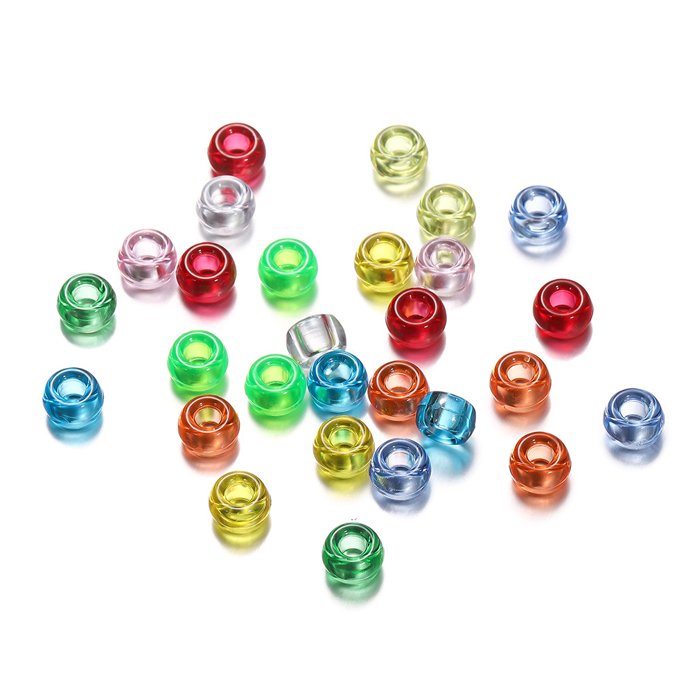 St.kunkka 100 Chiếc 9 Mm Trong Suốt Miếng Đệm Hạt Nhựa Lỗ Lớn Cho DIY Trang Sức Vòng Cổ Vòng Tay Phụ Kiện