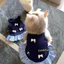 Váy thú cưng Preppy có dây buộc nơ & dây đeo mỏng - Trang phục chống rơi phong cách đi học dễ thương cho chó mèo, Áo choàng không tay chống nước mùa hè
