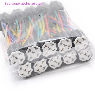 Toplanswatchstore Giá đỡ rơle ô tô bằng gốm, 5 chân Ổ cắm rơle tự động 5 chân Đầu nối rơle phích cắm Giá đỡ rơle gốm Ghế Rơle cao có chân VN