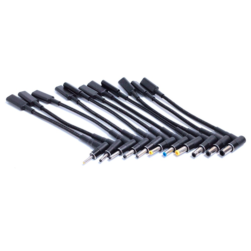100W PD USB Type-C Nữ đến 5.5 * 1.7 4.0 * 1.7 6.5 * 4.4 5.5 * 3.0 Nam Cáp Sạc Jack DC Cho Laptop Acer / Sony / Samsung 65W / 90W, 15cm