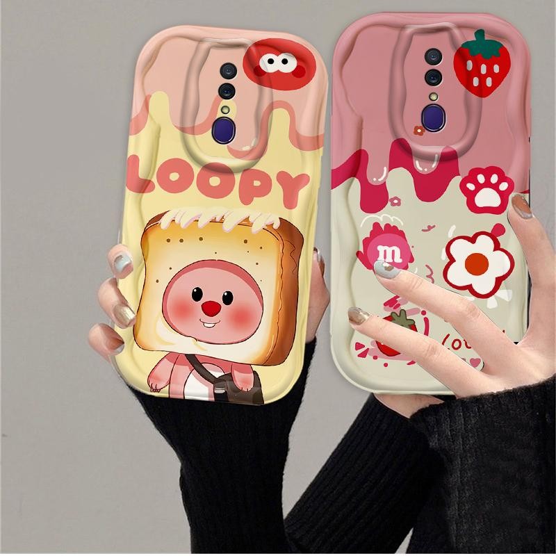 Vỏ Silicon Hoạt Hình Cho OPPO F11 3D Cầm Tay Mềm TPU Dễ Thương Kem Dâu Tây Loopy Thẩm Mỹ Chống Sốc Ốp Điện Thoại