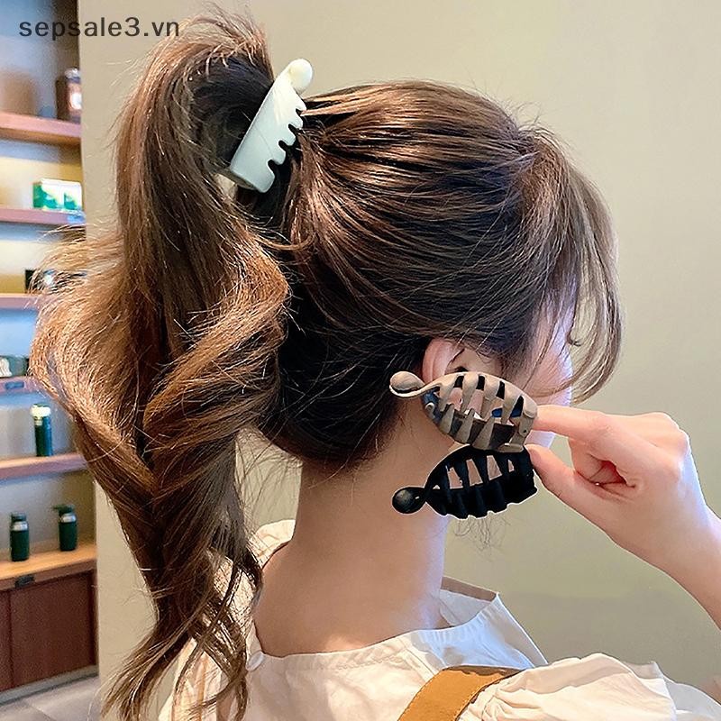 # Vn # Kẹp Đuôi Ngựa Cao Mờ Màu Chuối Kẹp Nữ Kiểu Tóc Phụ Kiện Thời Trang Đuôi Ngựa Barrettes Vuốt Tóc Kẹp Tóc.