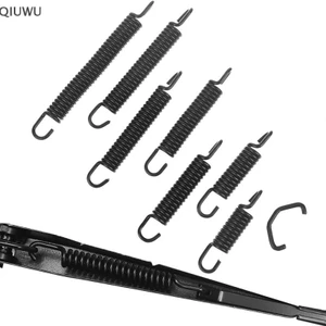 Qiuwu Kính chắn gió ô tô Rocker Cần gạt nước áp lực Cánh tay thép Căng thẳng Đường kính dây lò xo 2,8mm Đường kính ngoài Chiều dài 14mm 68 78 89 115 130mm.