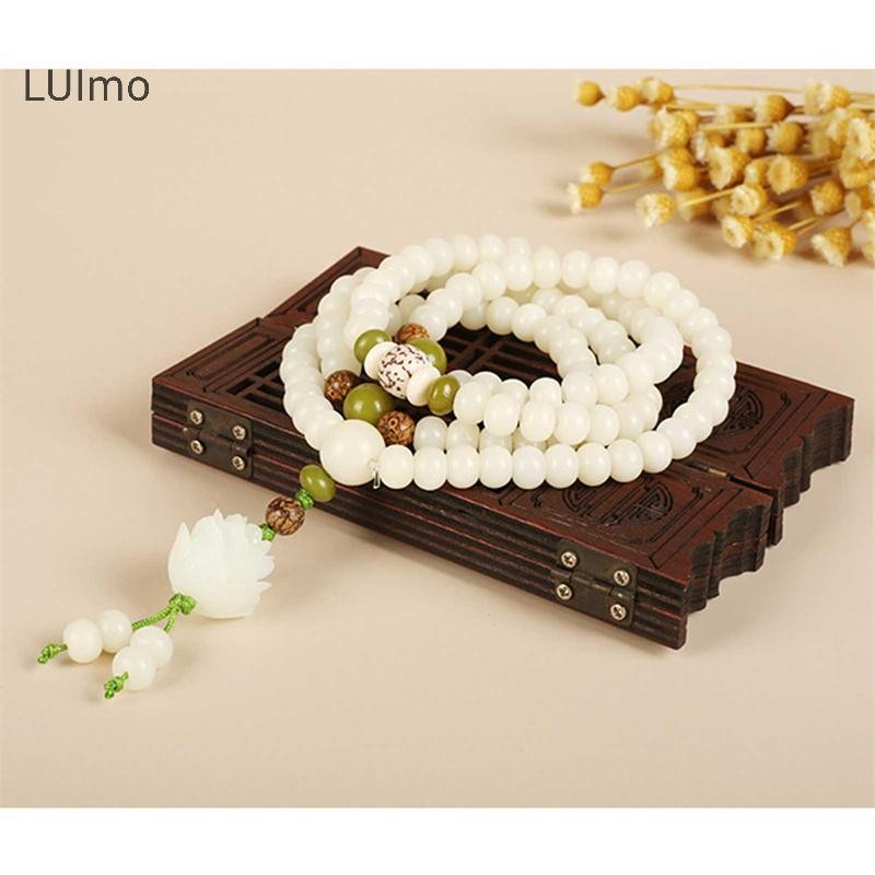 Luimo Thiết Kế Ban Đầu Tự Nhiên Bồ Đề Rễ Hạt Vòng Tay Hoa Sen Món Quà Trang Sức SBS