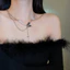 Vòng cổ bạc bướm và ngọc trai thiết kế Y2K, phù hợp cho tiệc và hàng ngày, phong cách Gothicpunk