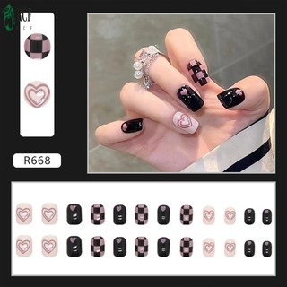 Móng tay giả nữ có họa tiết trái tim yêu thương với viền an toàn và vô hại