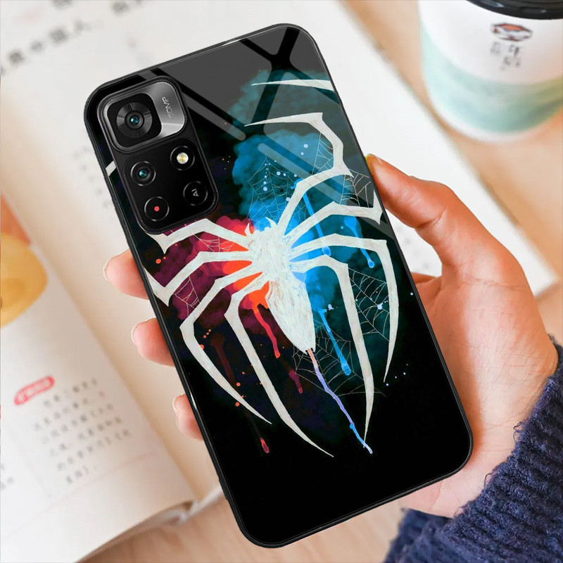Ốp Điện Thoại Kính Người Nhện 04 Cho Xiaomi POCO F3 F4 F5 M3 M4 M5 M6 4G X3 X4 GT NFC X5 X6 PRO 5G