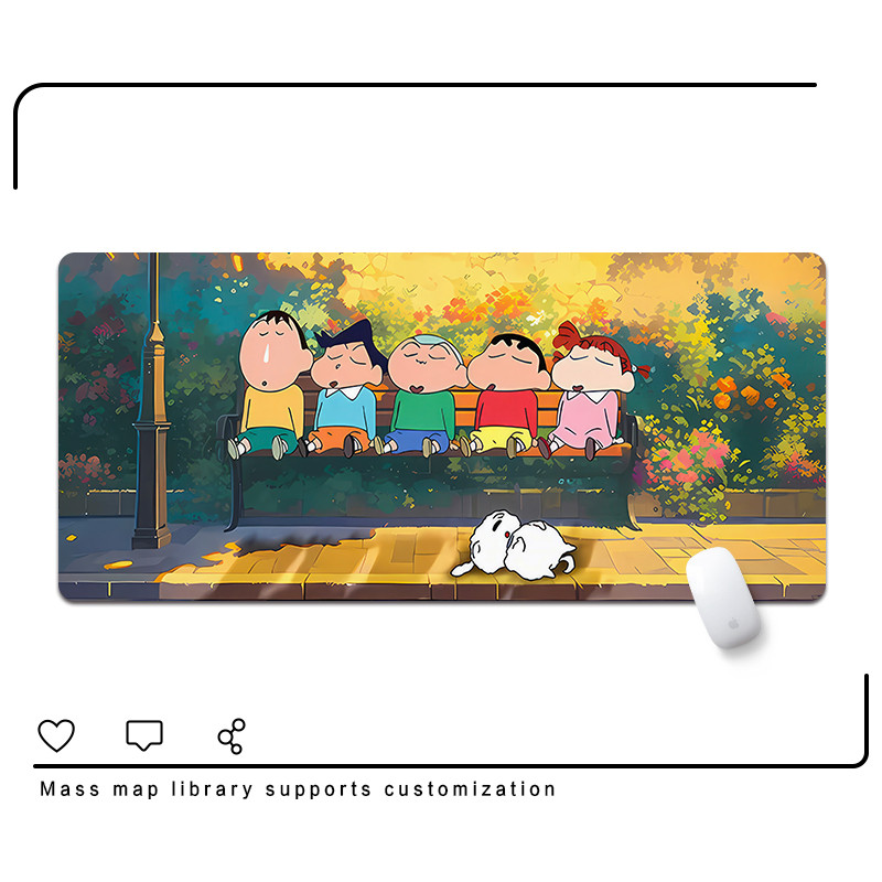 Hoạt Hình Crayon Shin-chan Miếng Lót Chuột Dễ Thương Bé Gái Cá Tính Sáng Tạo Tùy Chỉnh Miếng Lót Bàn Phím Anime Lớn Thảm