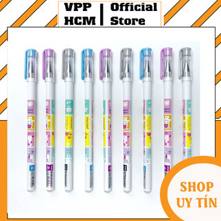 Hộp 12 cây Bút bi gel mực xóa được 0.5 mm GP105E nắp đậy, thân trắng