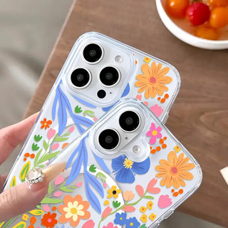Vỏ thiết kế hoa sống động Thích hợp cho Iphone 11promax 16pro 16promax X XR XSMAX 12 13 14 15 pro max 12mini 13mini Vỏ mặt sau 14promax 15plus