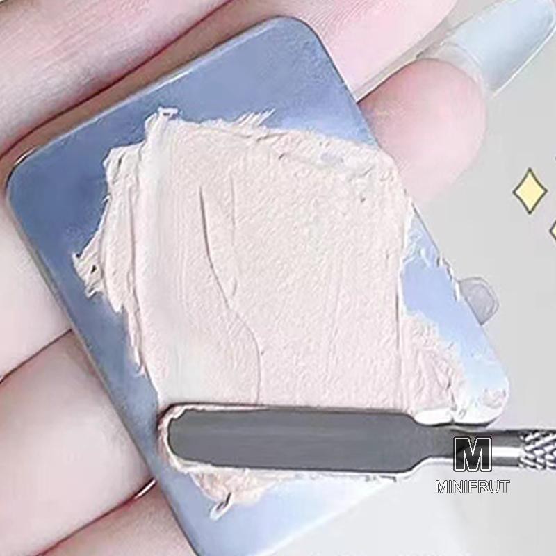 Minifrut] Bảng trộn cọ trang điểm Kem nền bằng thép không gỉ Son môi Phấn mắt Trộn bảng với thìa Dụng cụ trang điểm MỚI