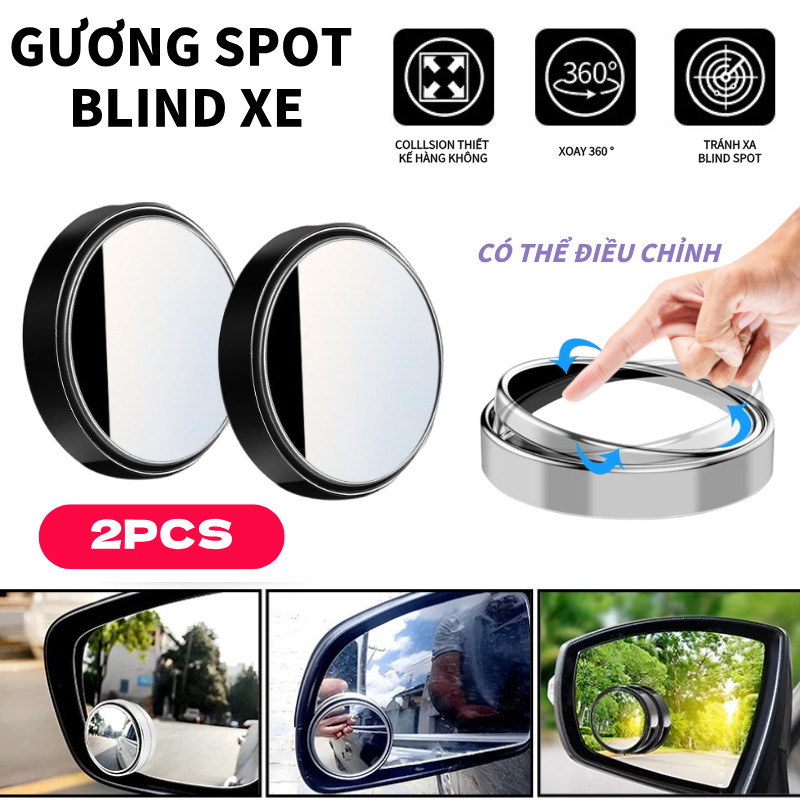 Gương Cầu Lồi Ô Tô Mở Rộng Góc Nhìn Dễ Dàng Quan Sát Chống Điểm Mù Bộ 2 Gương Cầu Lồi Có Thể Điều Chỉnh Tầm Nhìn