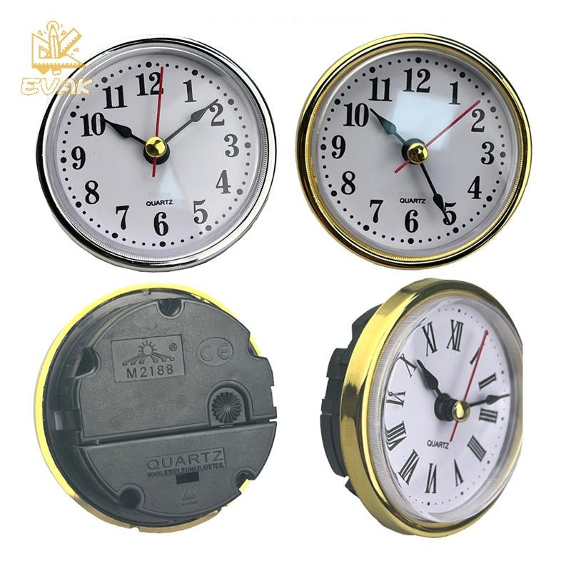 Alittlesetrtu Đồng Hồ Cổ Điển Thủ Công Thạch Anh Chuyển Động Dia.65mm Đồng Hồ Tròn Chèn Số La Mã Đồng Hồ Nhỏ Số Ả Rập Trang Trí Tường VN
