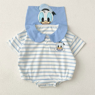Áo liền body tay ngắn họa tiết vịt hải quân Donald cho bé trai sơ sinh 0-24 tháng