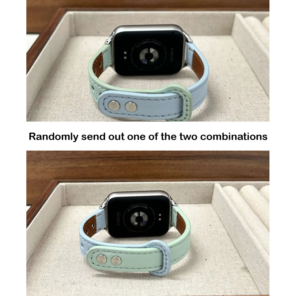 Dây da màu xanh bạc hà cho Xiaomi Mi Band 10 9 8 Pro Dây đeo đồng hồ cho Redmi Watch 5 4 Vòng đeo tay Vòng đeo tay Phụ kiện Correa Không có đồng hồ