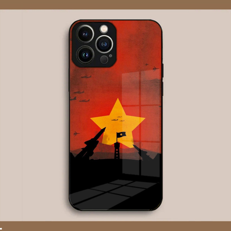 Ốp Lưng Kính Quốc Gia Ngôi Sao Đỏ Quốc Gia Cho iPhone 16 17,15 14 13 12 11 X XS XR 8 7 6 Pro Max Plus Mini 6s 6g 7g 8g 6p 7p 8p