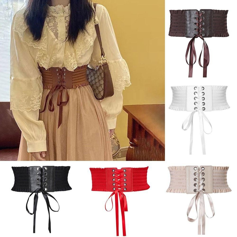 SAIA Corset Thắt Lưng Da PU Lụa Co Giãn, Cummerbunds Thời Trang Dành Cho Nữ Và Cô Dâu