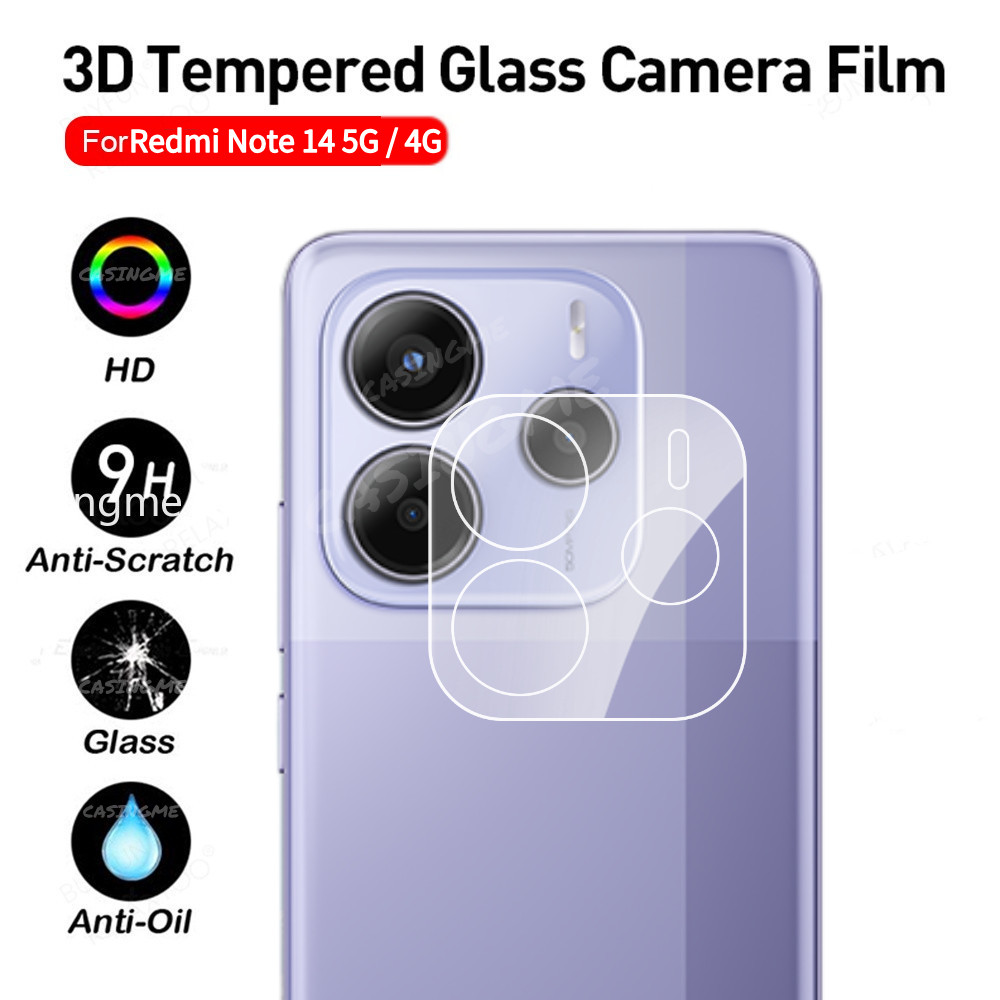 Bảo vệ ống kính máy ảnh 3D Redmi Note 15 5G 2026 cho Redmi Note14 Note 14 RedmiNote14 4G 14Note 14Pro Pro Plus + 5G 2025 Kính cường lực trong suốt Bảo vệ camera sau