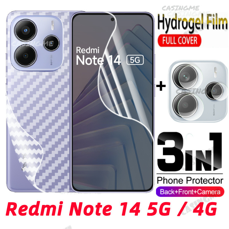 Redmi Note15 5G 2026 Mặt Trước Full Cover Bảo Vệ Hydrogel Cho Redmi Note14 Note 14 RedmiNote14 4G Pro + 5G Không Kính Cường Lực Phía Sau Camera Bảo Vệ Màn Hình