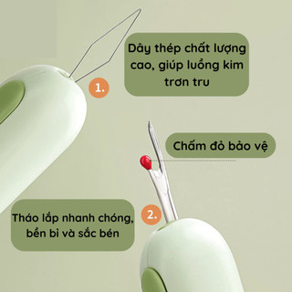 Cây Xỏ Kim & Tháo Chỉ 2in1 – Xỏ Nhanh, Cắt Chỉ Gọn, Dùng Cho May Vá Gia Đình