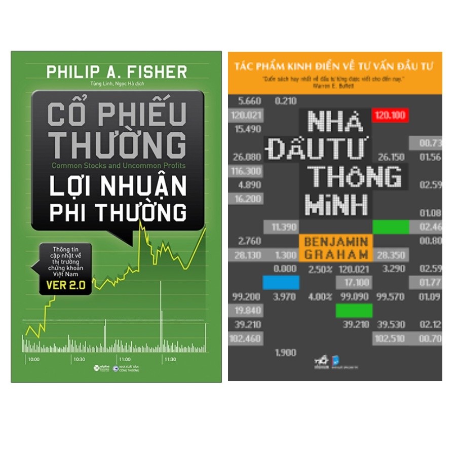 Sách - Lẻ/Combo: Cổ phiếu thường lợi nhuận phi thường + Nhà đầu tư thông minh (Tái Bản Mới Nhất, Alpha Books)