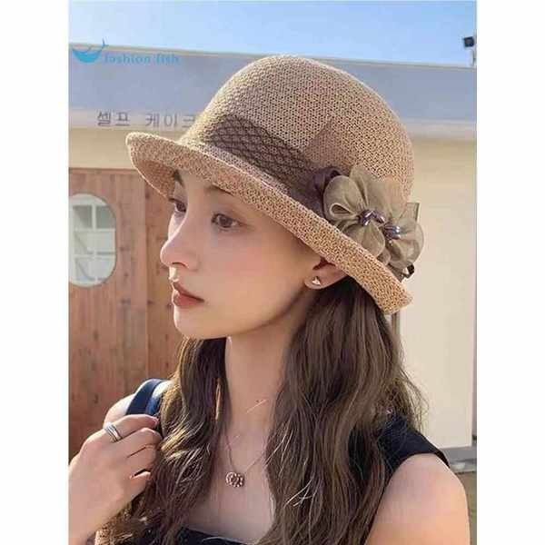 Thời Trang Anh Hoa Top Nón Nữ Mùa Hè Che Nắng Mũ Chống Nắng Pháp Uốn Mũ Chống Nắng Ngoài Trời Gạc Nồi Nón