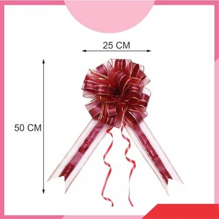 Set 10 [WEDDING] Nơ Ruy Băng Tú Cầu Viền Voan Cao Cấp Size Đại 5.5*150 Trang Trí Giỏ Quà, Xe Hoa, Đám Cưới, Lễ Tết-FE123