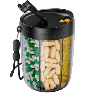 Bình đựng thuốc JKDESIGN, Hộp đựng thuốc không chứa BPA bằng nhựa, 6 ngăn mở rộng Hộp đựng thuốc thiết kế chống vi trùng mở rộng cho Vitamin