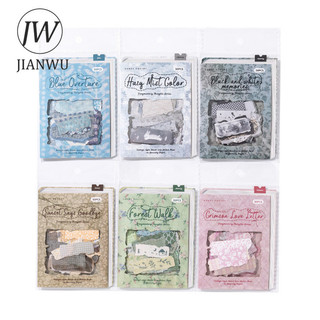 JIANWU Mảnh Vải Series Vintage Hoa Phong Cảnh Chất Liệu Cắt Dán Sáng Tạo DIY Tạp Chí Sổ Lưu Niệm Văn Phòng Phẩm