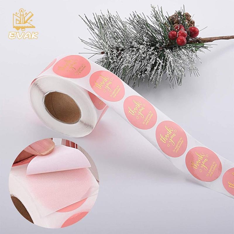 Alittlesetrtu 500 Chiếc Cảm Ơn Bạn Tròn Miếng Dán Sổ Lưu Niệm Thư Handmade Dán Cói Nhãn Dán Quà Cưới Hoa Trang Trí VN